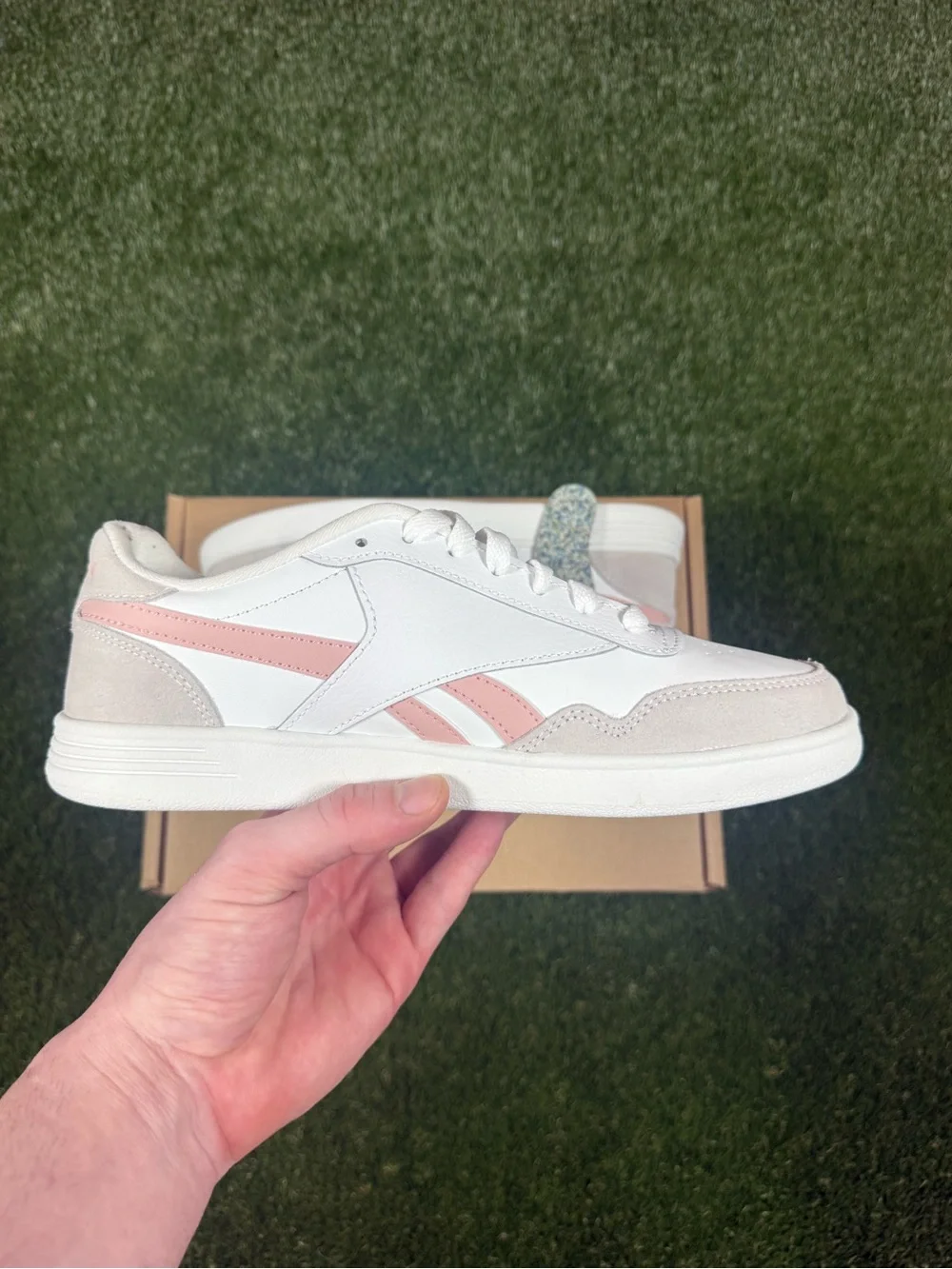 Women’s Reebok White and Pink Casual Sneakers